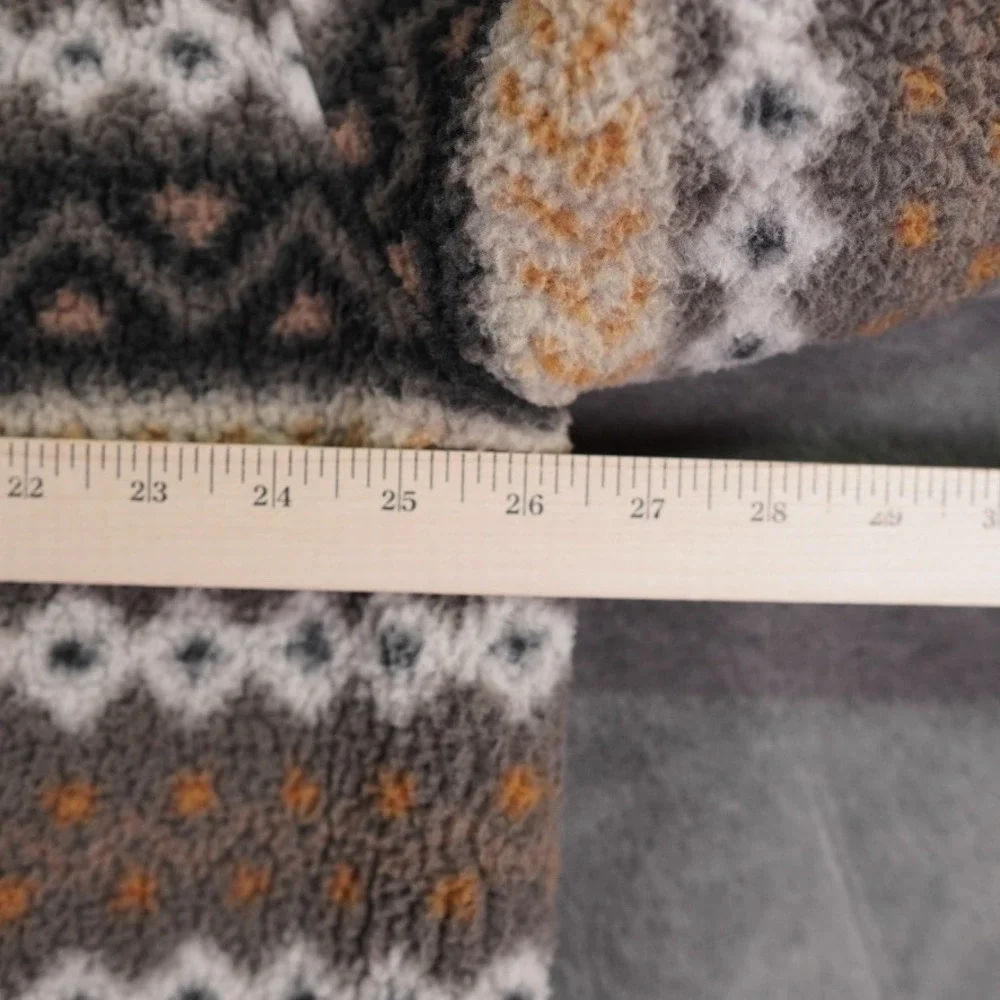 Old Navy Sherpa Pullover Mens‎ XL Brown 1/4 Zip Fair Isle Outdoor Cozy Winter